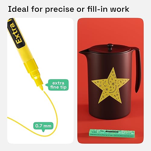 Miniatura 141 de ARTISTRO - 2 plumones de pintura acrílica blanca, punta media de 3 mm, perfectos para manualidades, proyectos de arte y más Blanco