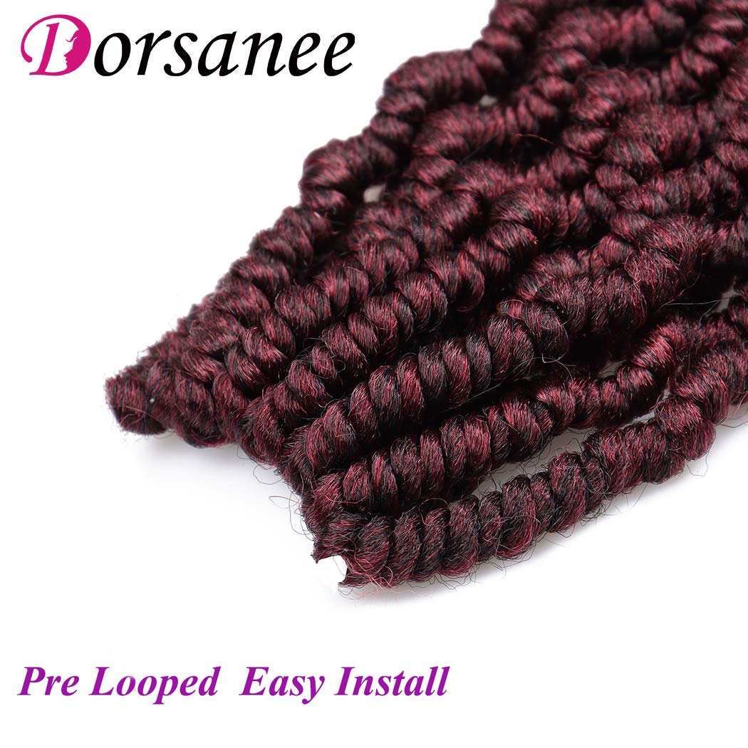 3 Pack Pre-twisted Spring Twist Crochet Braids 8 Inch Pre-looped Passion Twist Hair For Bob Spring Twists Short Curly Fluffy Twist Braiding Hair Extensions (15strands/pack, Tbug#)