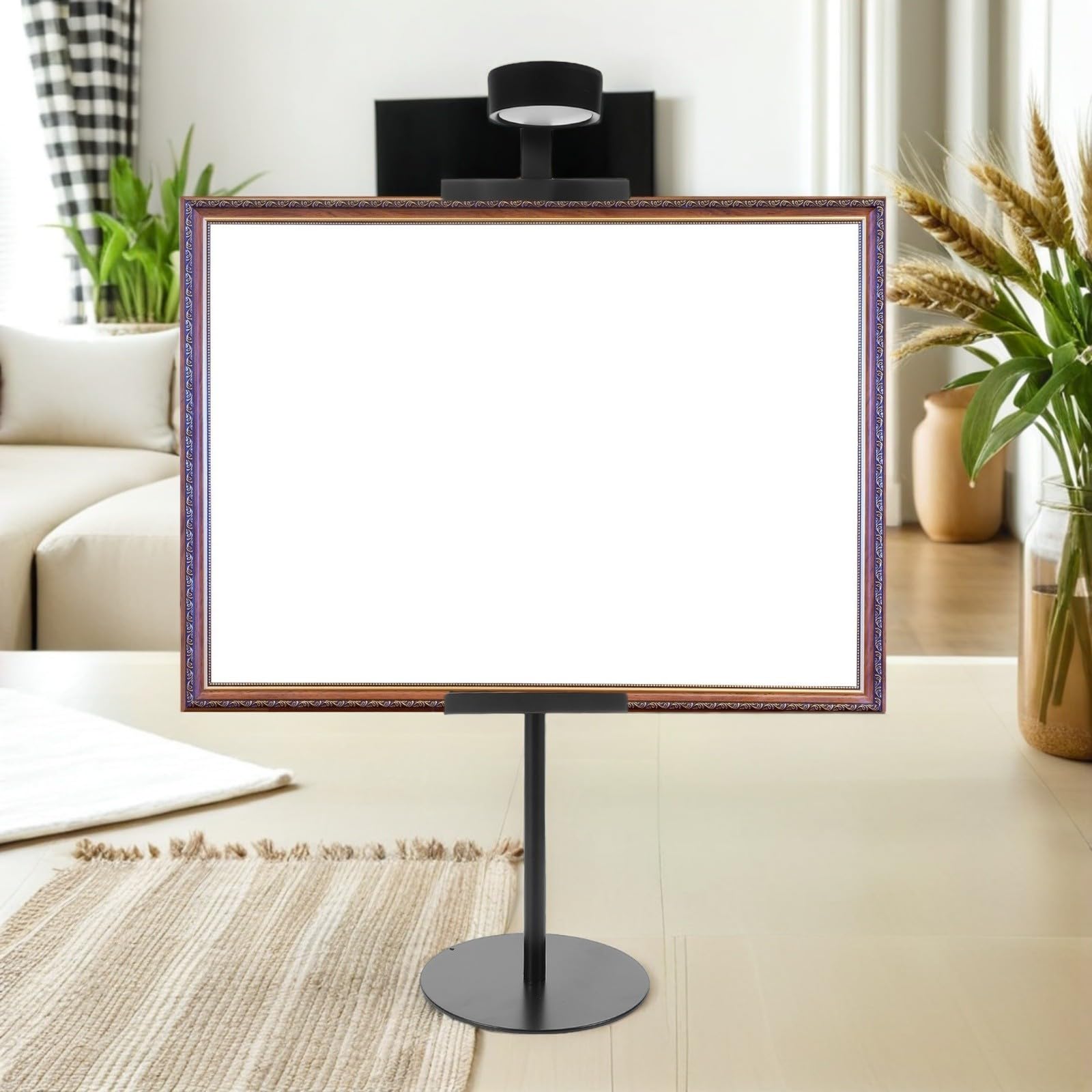 Générique Chevalet de Table Réglable en Fer Noir avec Éclairage Intégré