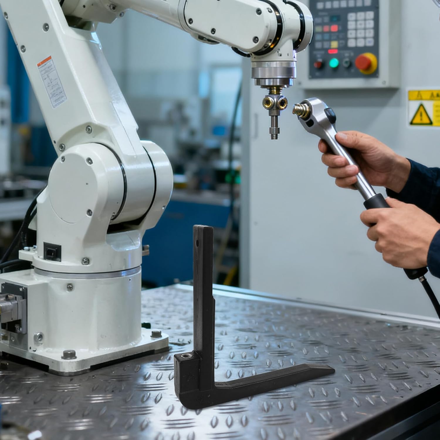 Vaguelly Robotic Gripper Arm Mechanical Claw Spare Part for Palletizing Machine, Black Palletizing Finger 203mm, Industrial Robot End Effector Gripper for Stacking and Assembly