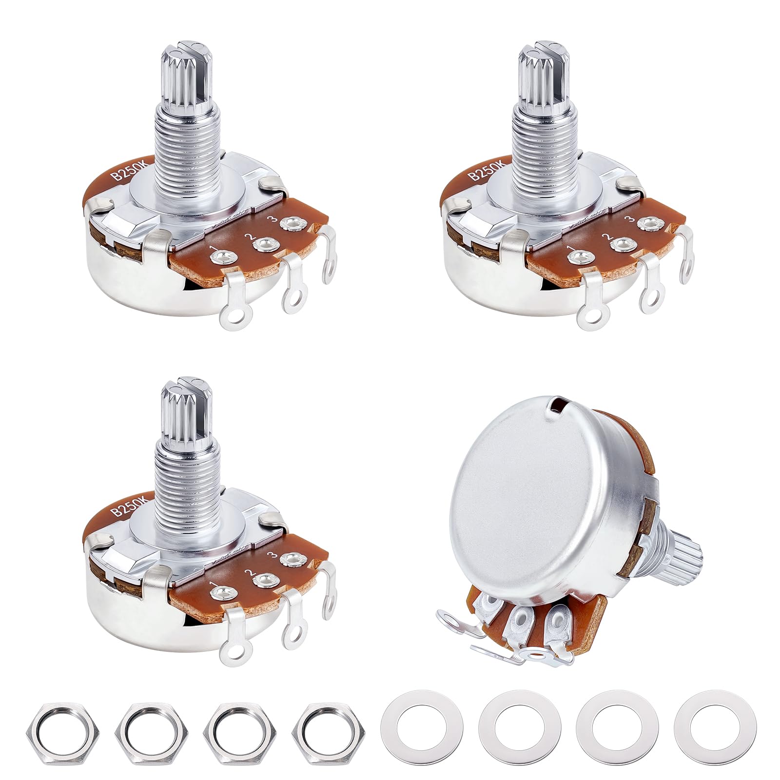 Banworks B250K M8 Thread Guitar Pots Full Sized Metric 18-Spline Pots