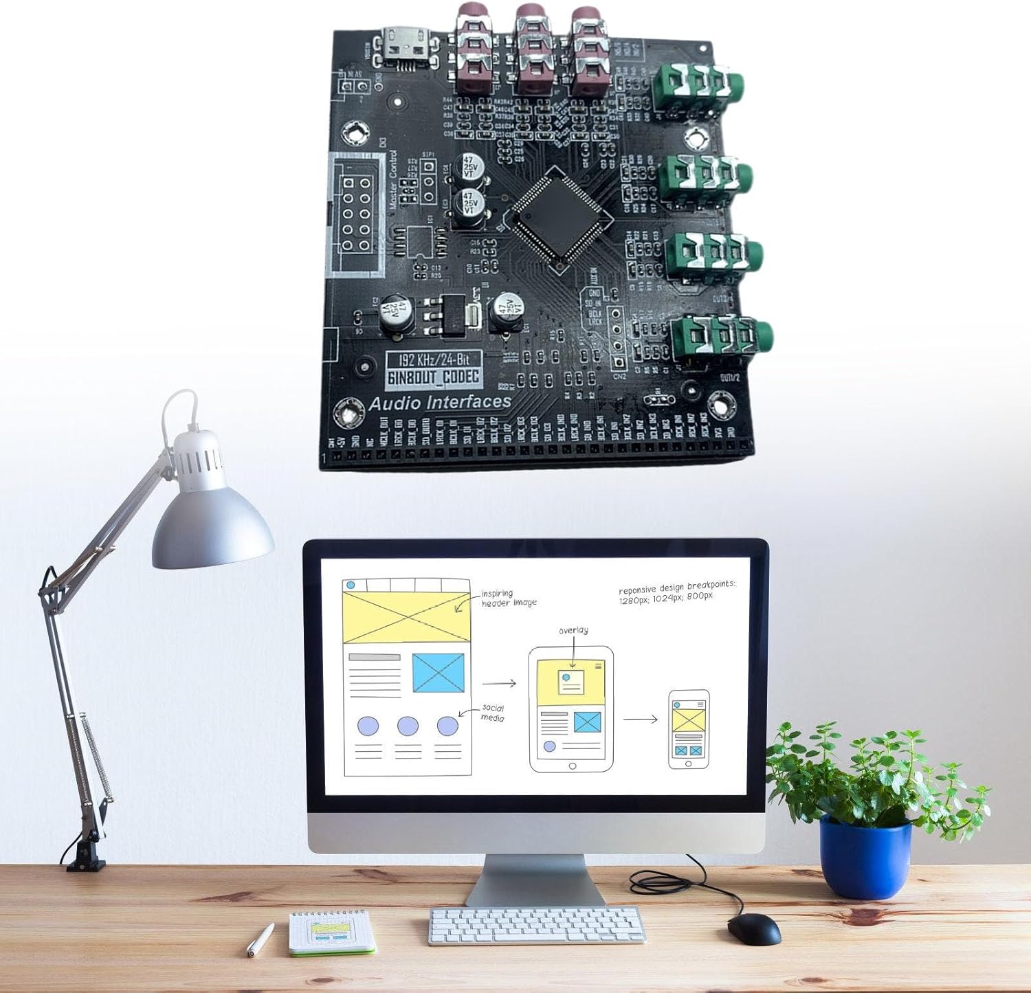 QINGFAN CS42448 Advanced Auditory Sound Processing Decoding Board 6 in 8 Out Multiple Channel Port for Strengthened Sound