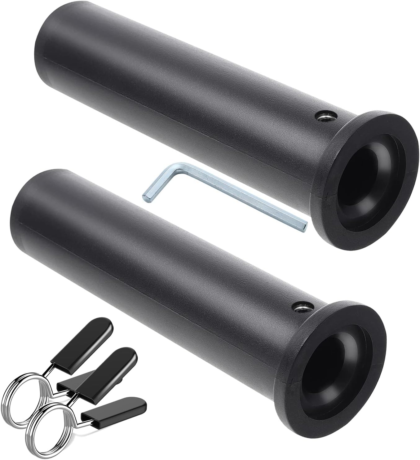 OHLIF 2PCS Nylon Olympic Adapter Sleeve 8",Converts 1" Standard Weight Plate Posts to 2" Olympic Weight Plate Posts,Removeable end Cap