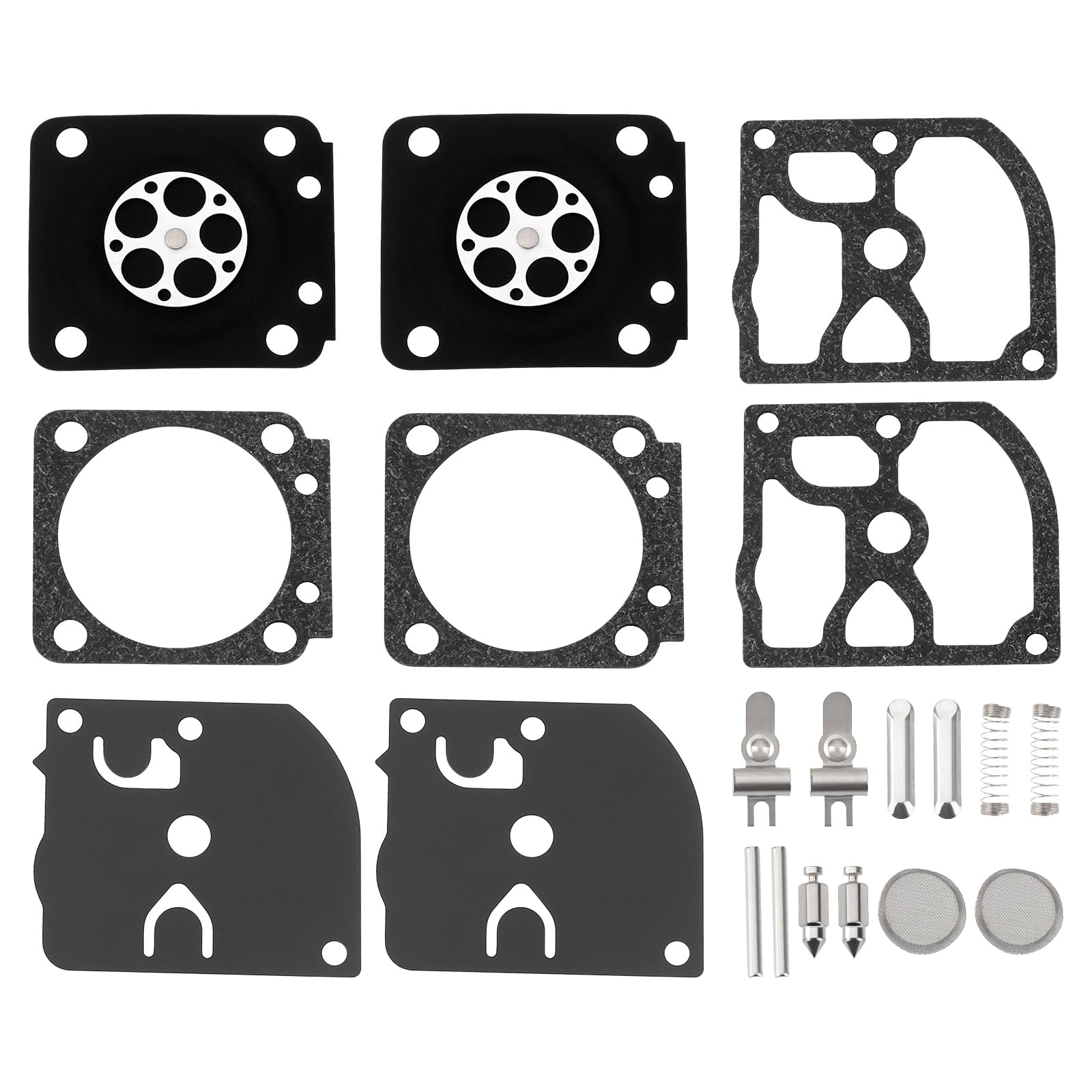 VGOL 2 Set Carburetor Carb Repair Rebuild Kit Compatible with ZAMA RB-129 C1M-W26 C1M-W26A C1M-W26B C1M-W26C C1M-W47 Compatible with Poulan Pro