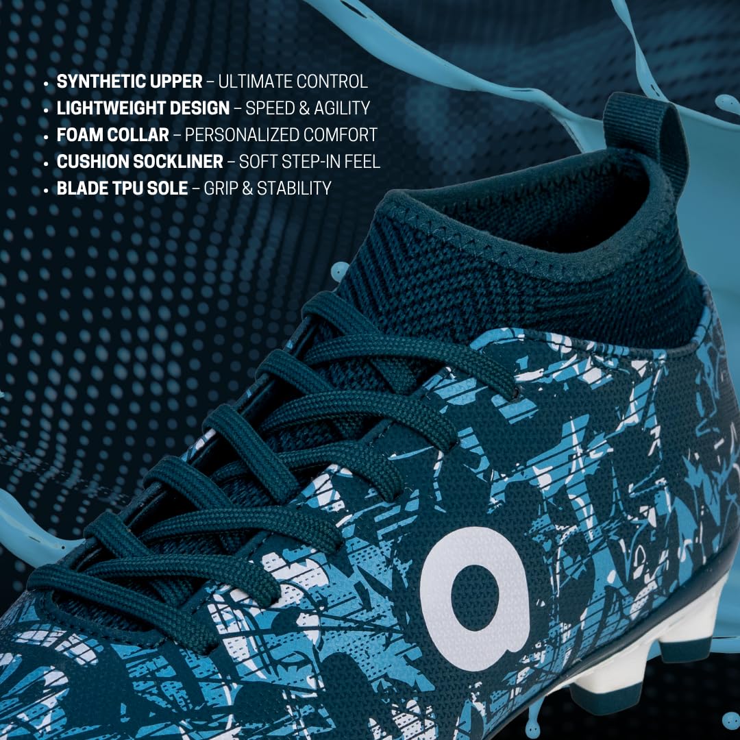 Aivin Booster 2.0. Light Weight and Durable Football Shoes for Men & Women, Comfortable and Flexible Football Shoes, Soccer Shoe, Football Studs (Blue, UK Footwear Size System, Adult, Men, Numeric, Medium, 3) 3