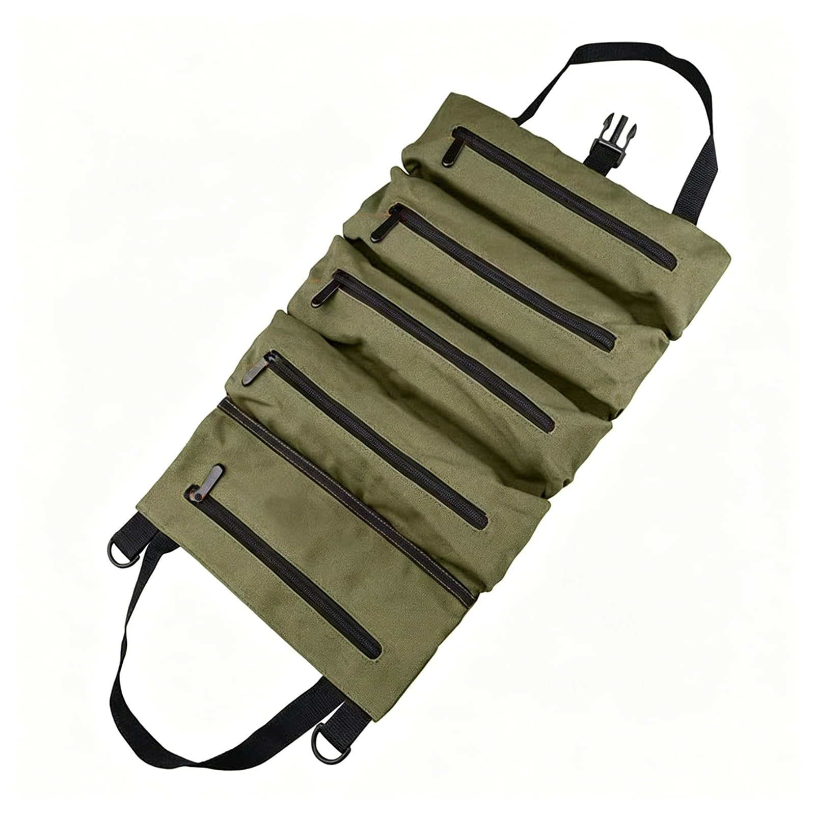 Utensil storage bag for electricians and woodworkers introduce a canvas tool planner with reinforced fabric and organized design