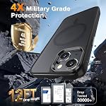 LAYJOY Case for iPhone 13/iPhone 14, Magnetic Matte Protection Phone Case[Anti-Fingerprint] [Shockproof] [Anti-Scratch] [Anti-Yellowing] Frosted Translucent Back Phone Cover-Black