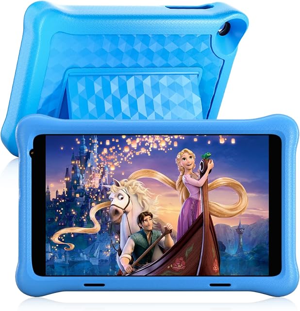 Kids Tablet 8 inch, Android 11 Tablet for Kids with Parental Control, Kidoz Installed, Eye Protection, 4000 mAh, 2GB+32GB, Quad Core Processor, Wi-Fi, Bluetooth, Children Tablets with Case, Blue