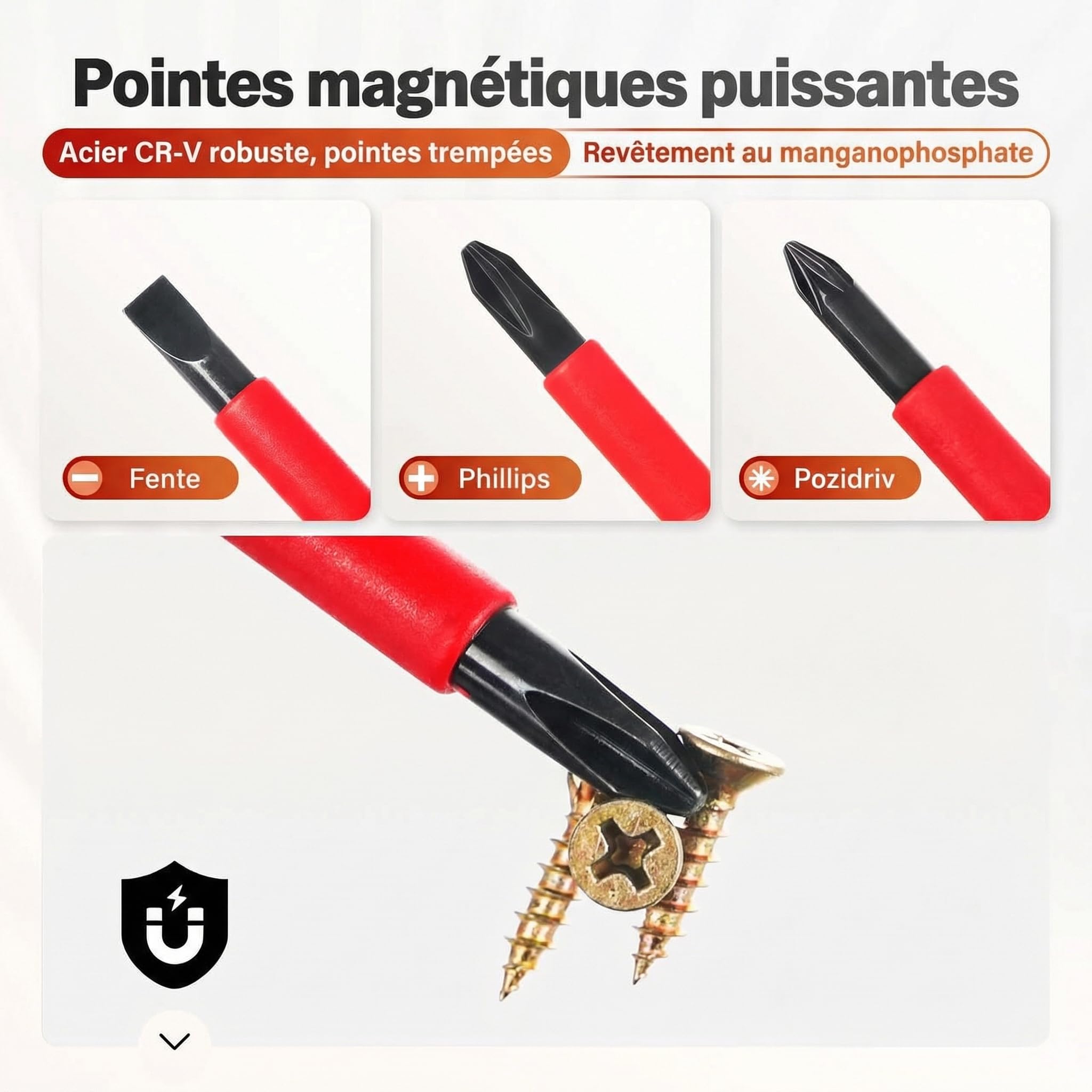 BILITOOLS Tournevis Electricien 9 Pièces Coffret de Tournevis Isolés 1000V VDE/GS avec Testeur de Tension – Outillage Électrique Professionnel avec 8 Embouts Magnétiques