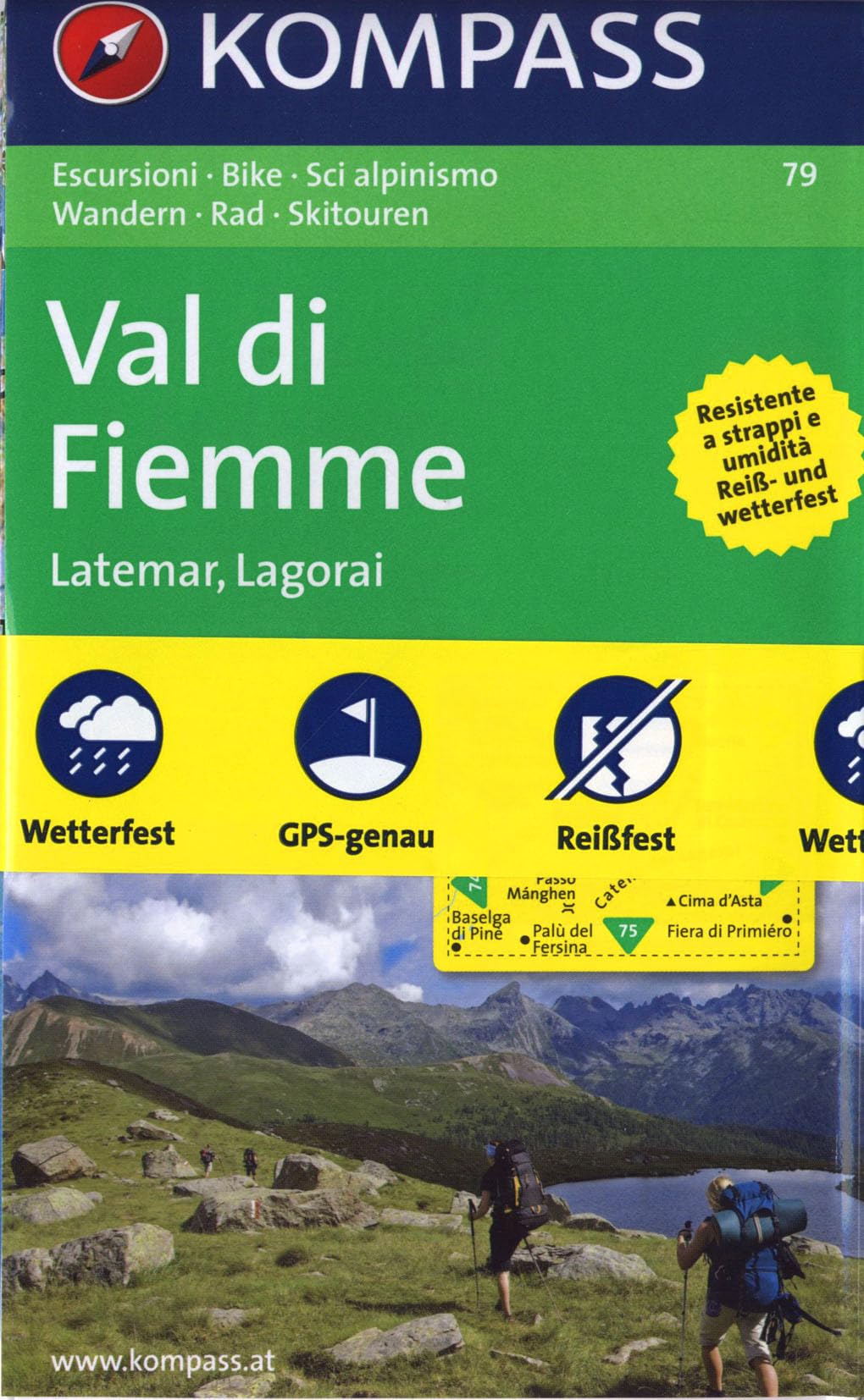 Val di Fiemme, Latemar, Lagorai: Escursioni / Bike / Sci alpinismo. Wandern / Rad / Skitouren. 1:50.000