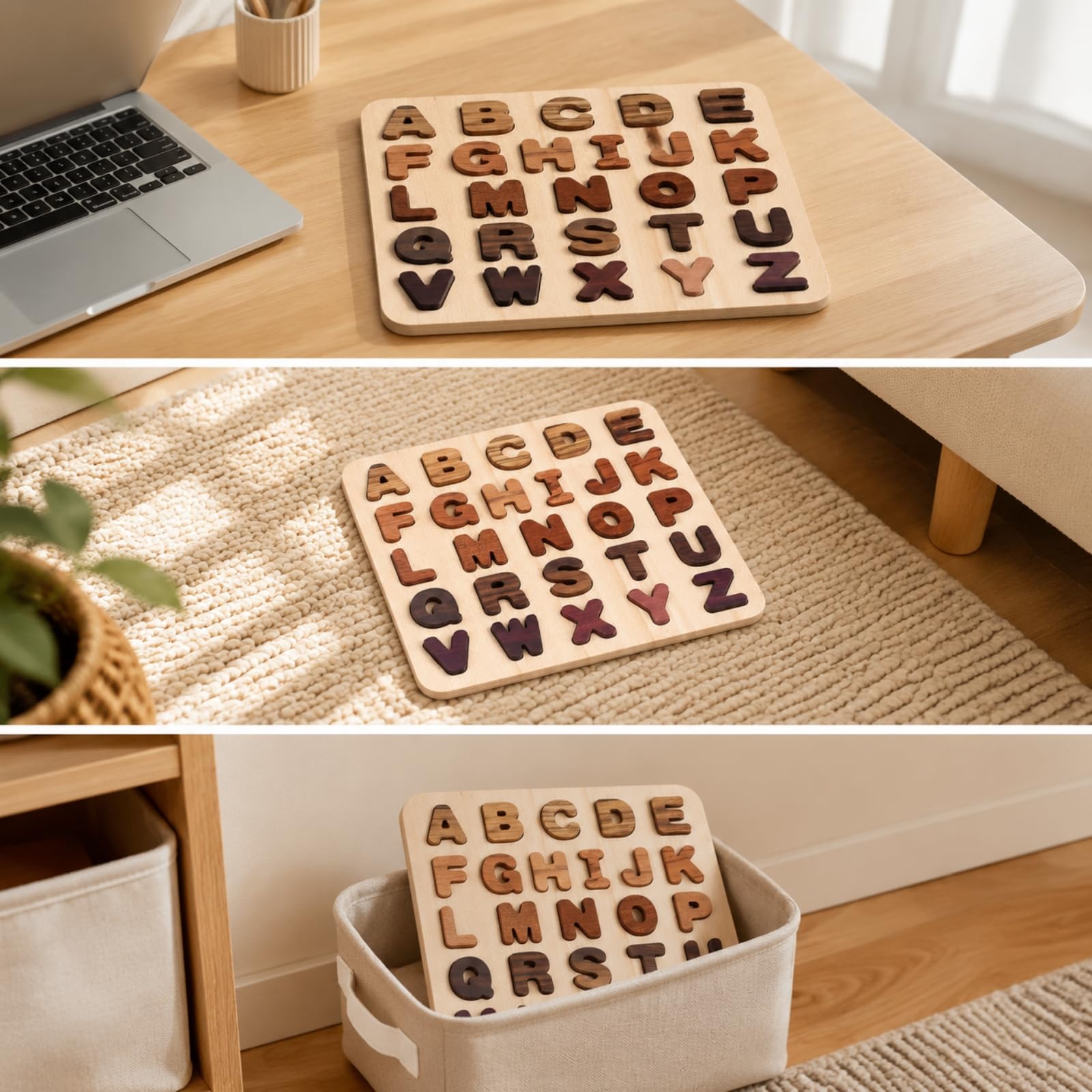 Harilla Puzzle a Incastro Educativo in Legno Senza Schermo Gioco di Abbinamento Manuale in Legno per Apprendimento Genitore-Figlio, Gioco, Stile B