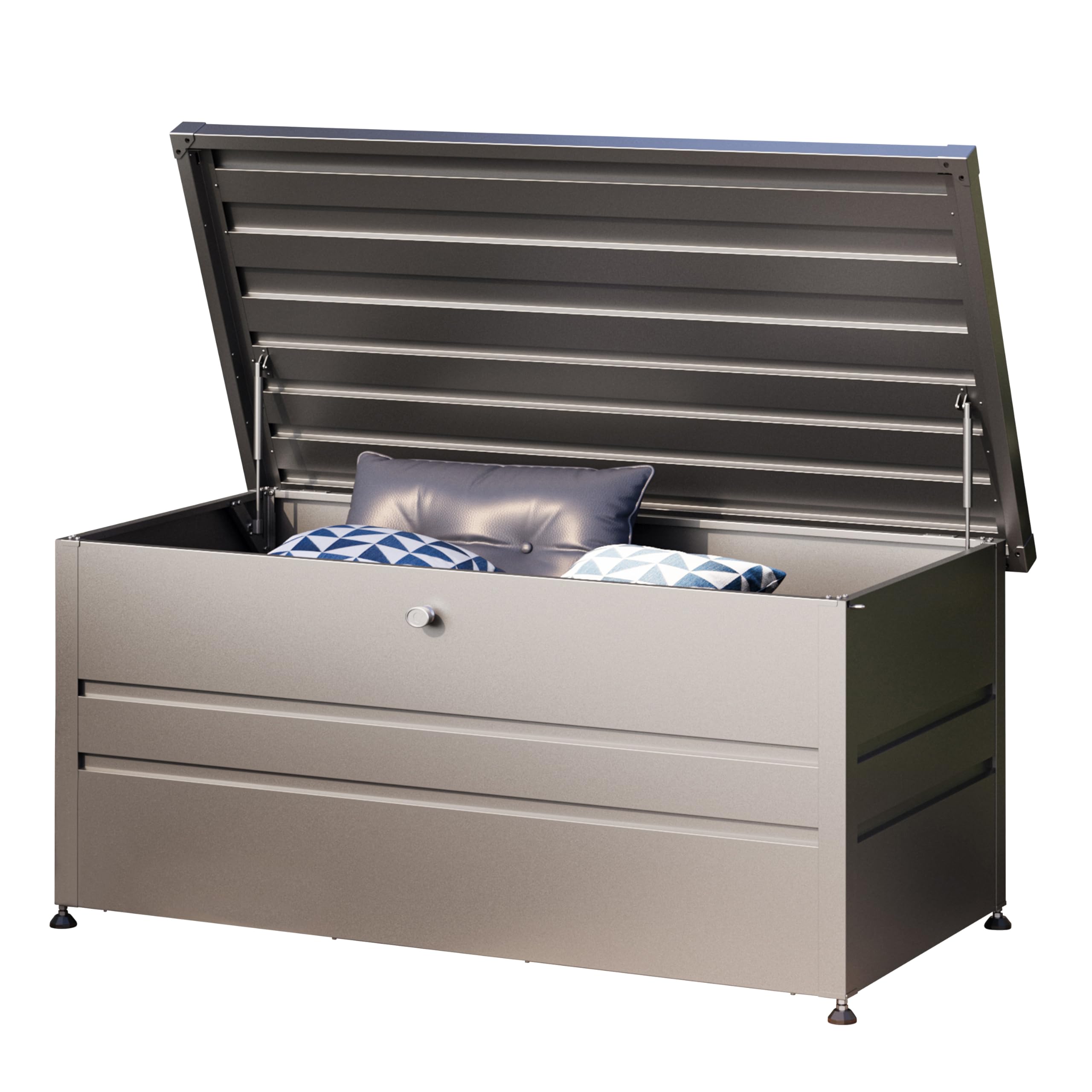 GFP PRIMEYARD® Coffre de jardin 162x84x72 cm coffre de rangement extérieur métal anthracite étanche