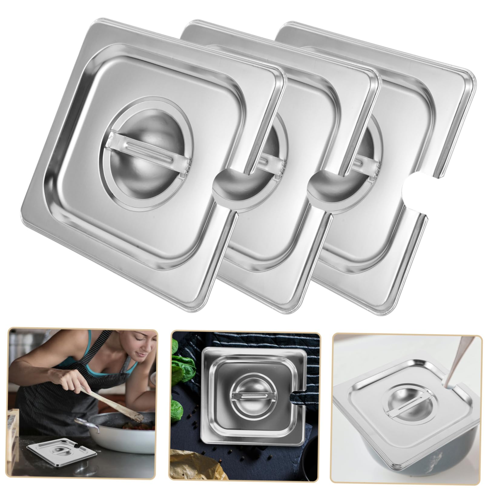 Coperchio in Acciaio Inox 1/6 Apertura, Set 6 Pezzi