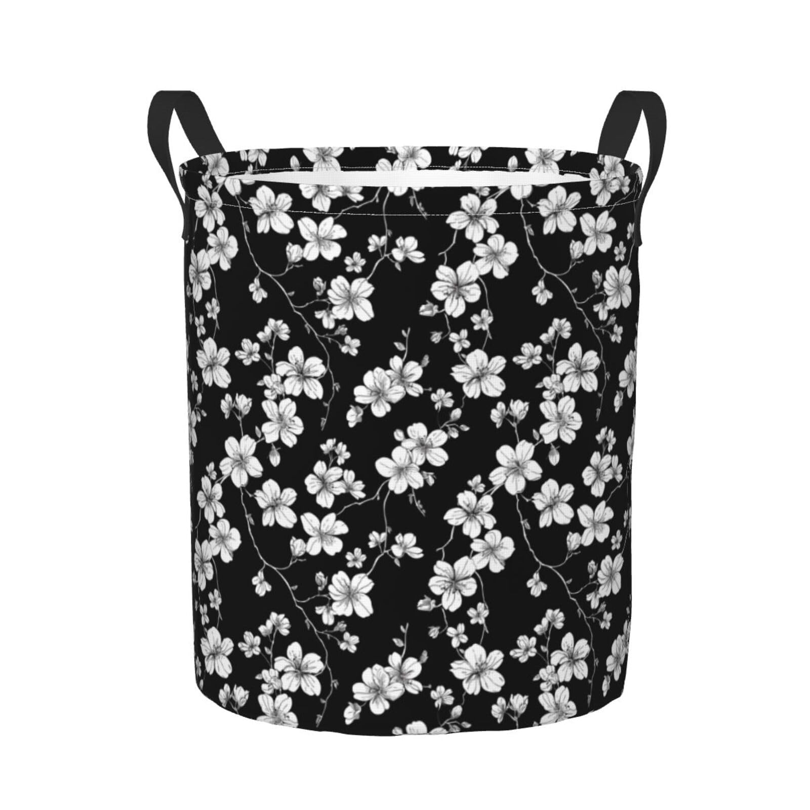 Cesto Portabiancheria Minimalistic White Cherry 50X40Cm | Cesto Portabiancheria Sporca Große Facile da pulire Cesto del bucato per Bagno Camera da letto