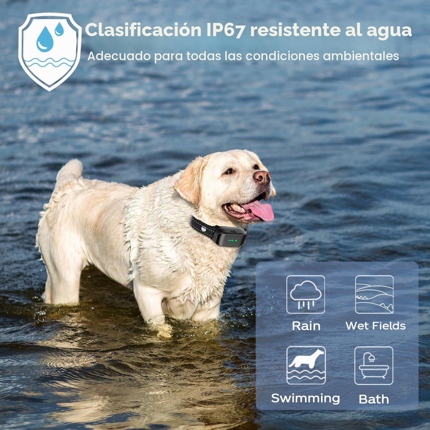 Collar de adiestramiento para perros, 3 modos de pitido/vibración/vibración potenciada, alcance 792m, recargable, impermeable IP67, collar antiladridos con mando a distancia para perros de todos los