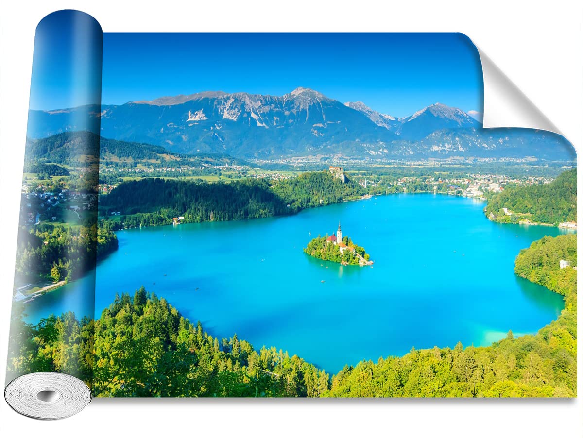 Stickers Muraux Lac Tulup Auto-adhésifs - Papier Peint Pose Facile 104x70