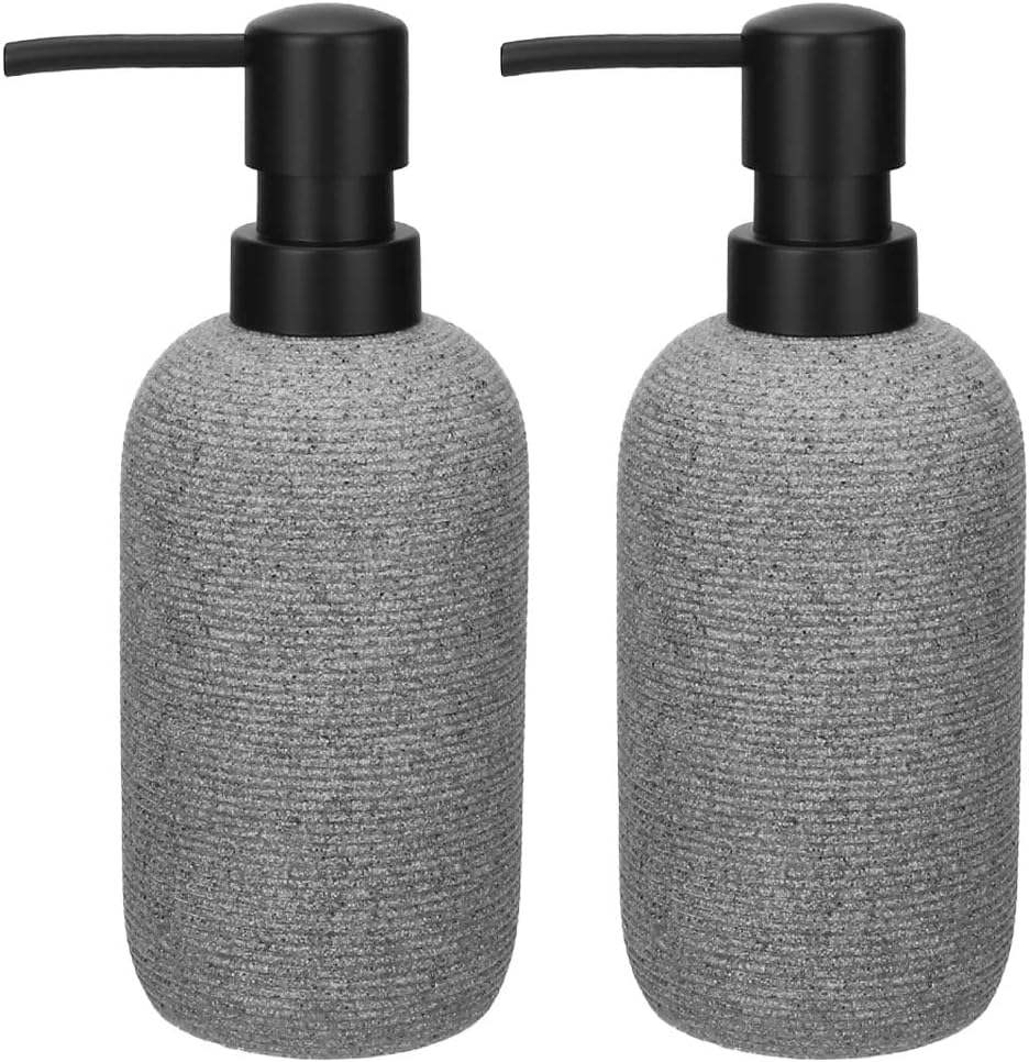 Resin Soap Dispenser Set, 2 Pcs Heavy & Sturdy Matte Grey
