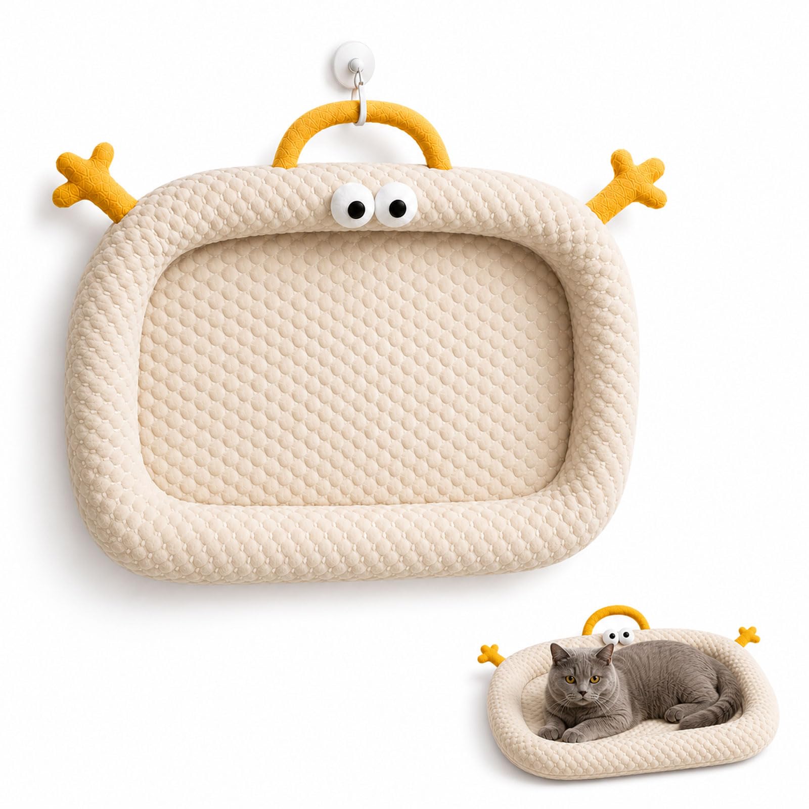 Dnlat Cat Cooling Mat Bed, Ice Silk Memory Foam Cat Bed，B：50 * 40cm