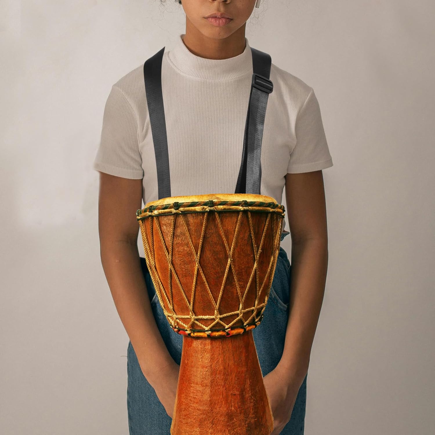 Ipetboom Adjustable Wide Shoulder Strap for African Drum and Hand Drum for Adults and Comfortable Belt for Marching Percussion Instruments