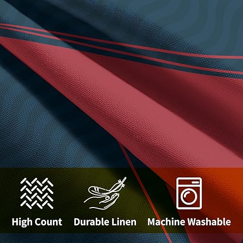 Miniatura 4 de Juego de 2 fundas de almohada de verano náuticas para verano, color azul marino y rojo, funda de cojín suave de 18 x 18 pulgadas, para decoración al