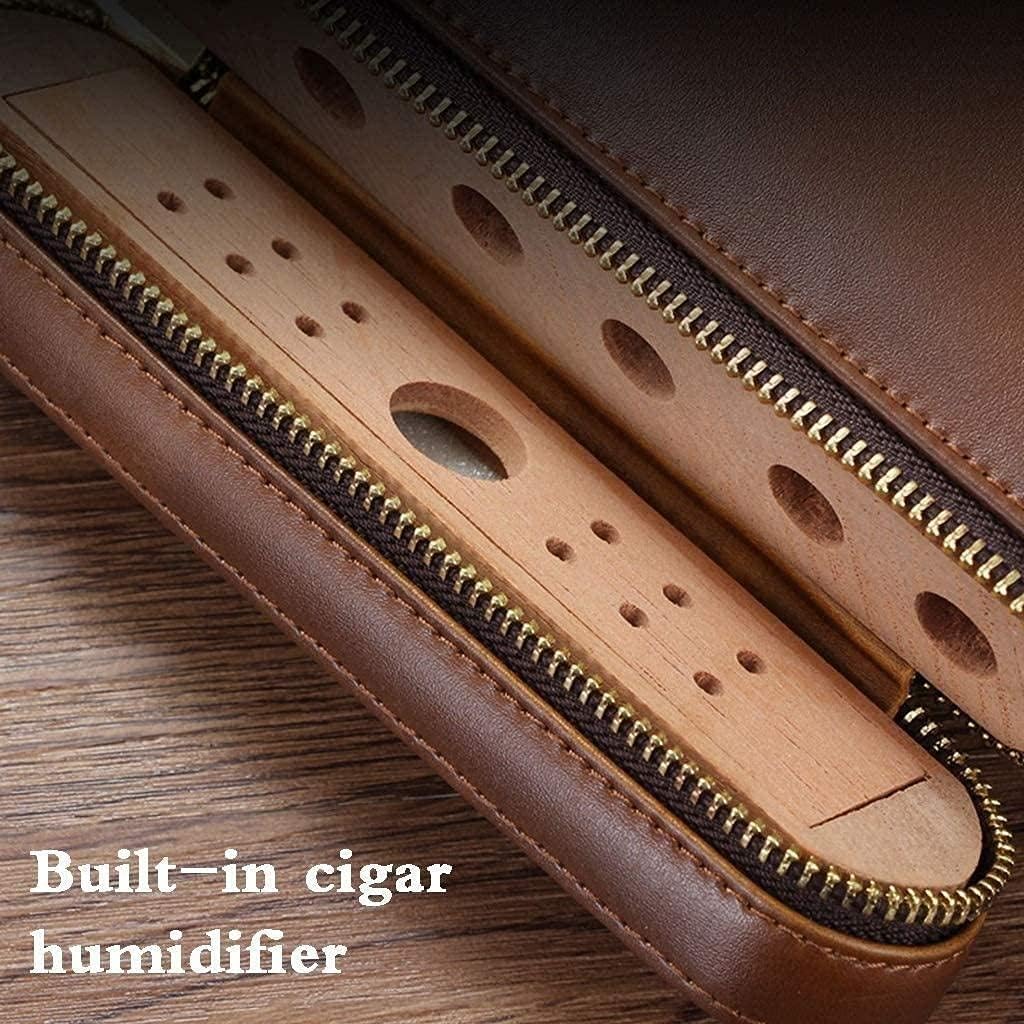 Cigar Case for 6 Cigars Leather Cigar Bag Lightweight and Portable Decorative Box (Color : Brown, Size : 20 * 17.5 * 4cm) (Color : Brown, Size : 20 * 17.5 * 4cm)