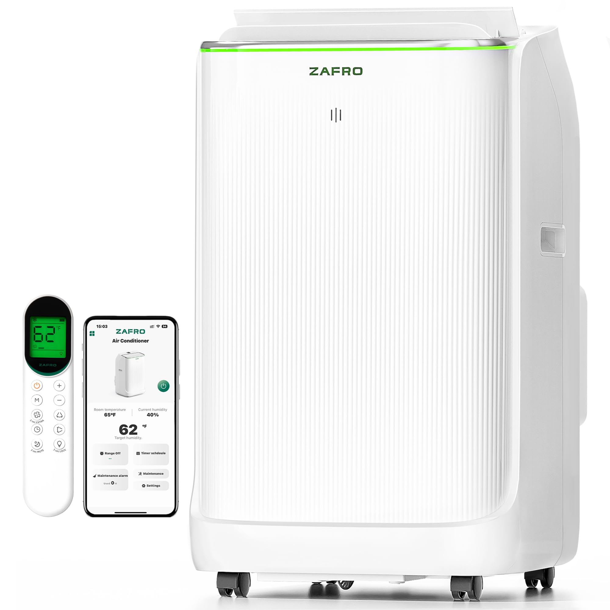 Photo 1 of ***FACTORY SEALED - OPENED FOR INSPECTION***ZAFRO Smart Inverter Portable Air Conditioners, 14000 BTU (10000 BTU SACC) Dual Hose Portable AC Unit with Energy Saving/Ultra Quiet(42dB)/Drainage-free Cooling/APP/Remote for Multi-Scenario Use