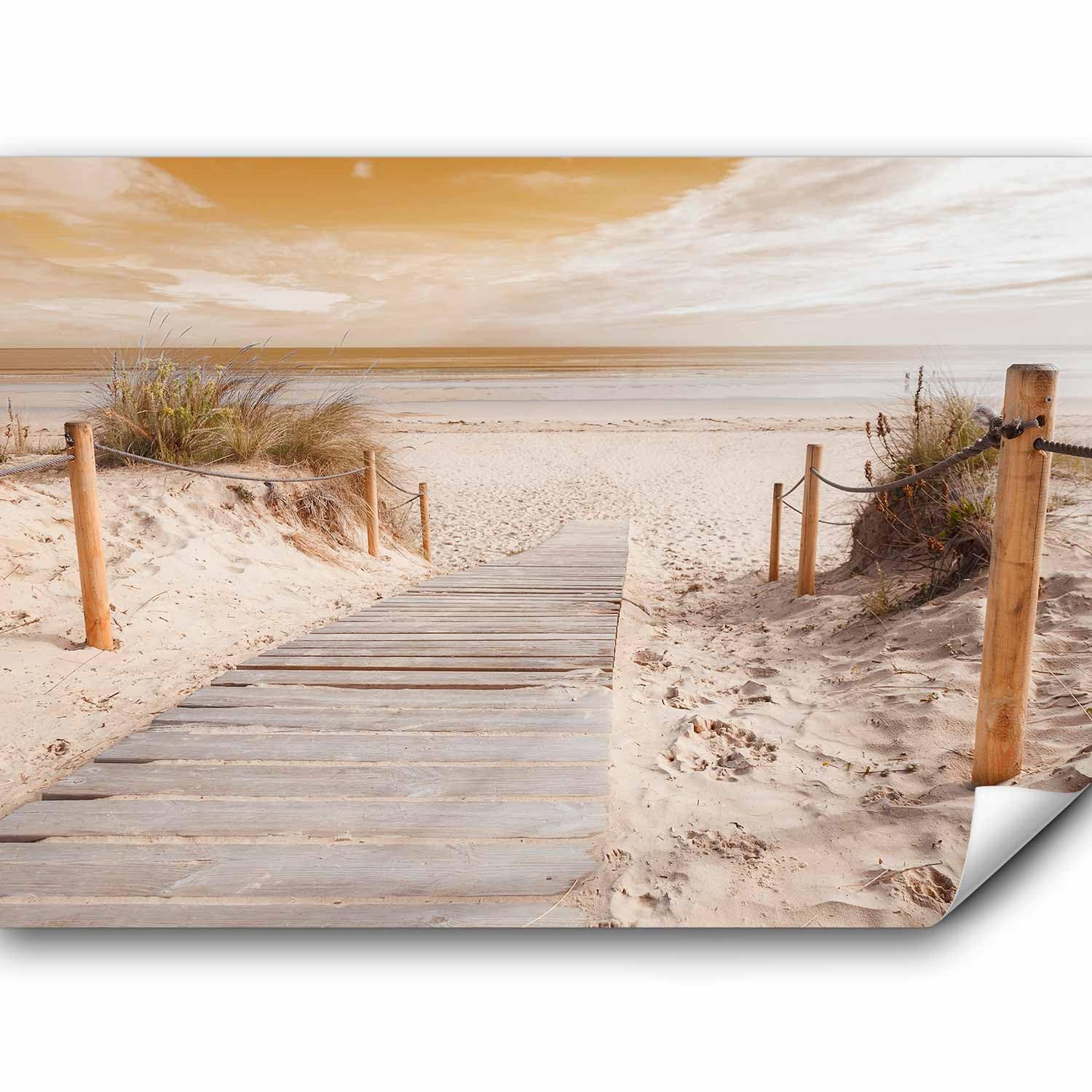 murando - Fototapete Vlies Strand und Meer, 500x350 cm, Schlafzimmer | Full HD Druck, 3D-Effekt, lichtbeständige Farben, ideal fürs Wohn- oder Schlafzimmer, schnelle Montage, lichtbeständig, edel