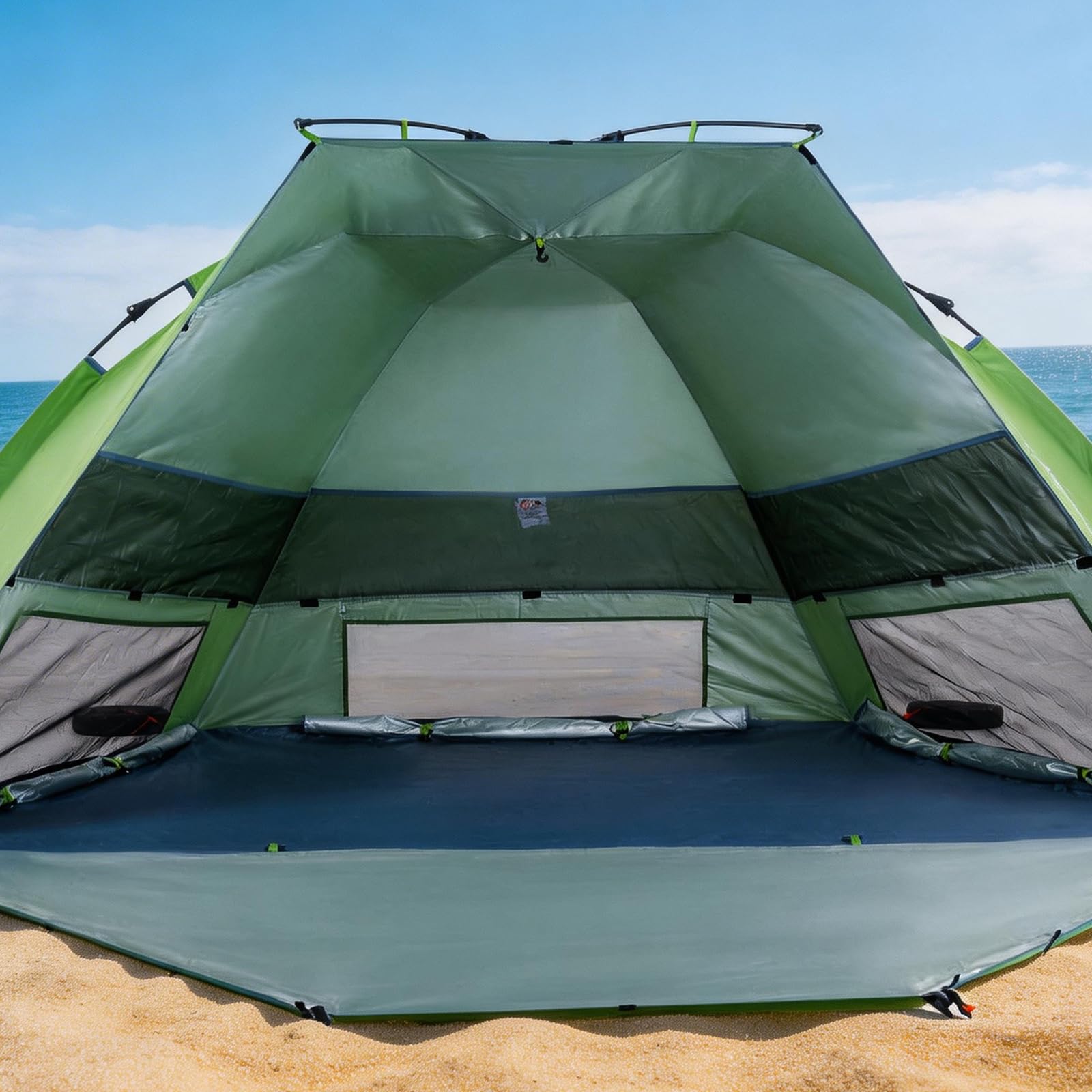 Three Bears Pop-Up-Strandzelt – UV-Schutz LSF 50+, leichte und tragbare Cabana für 3–4 Personen, einfach aufzubauender Sonnenschutz