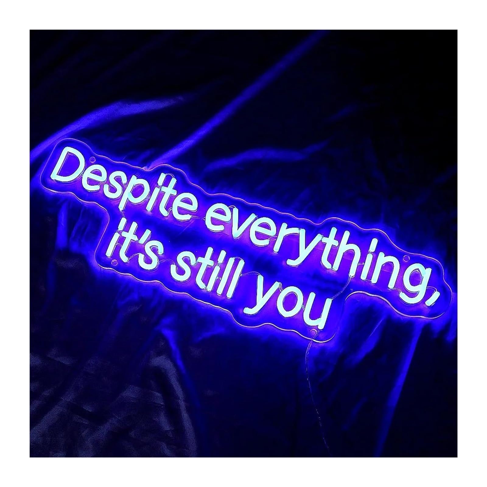 SHOUXI Sign Lamp Despite Everything, It's Still You Game Quote Neon Light Sign for Gamer Lover, Room Wall Decor 50cm(Blue)
