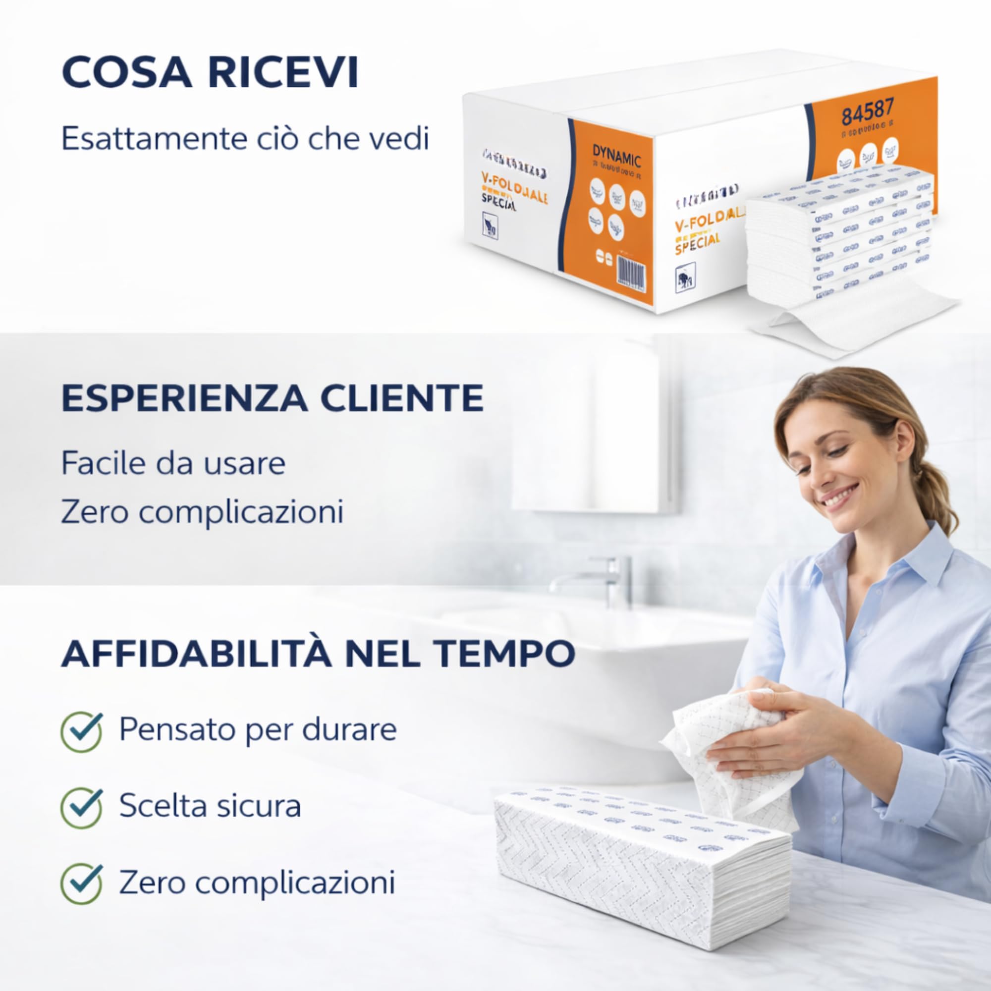 6300 Fogli Di Asciugamani Monouso di Carta Piegati a V - 30 Confezioni da 210 fogli - 2 Veli in Carta Riciclata De-Inked Bianca per Dispenser, Ideali per Bagni di Uffici, Bar, Ristoranti e Casa