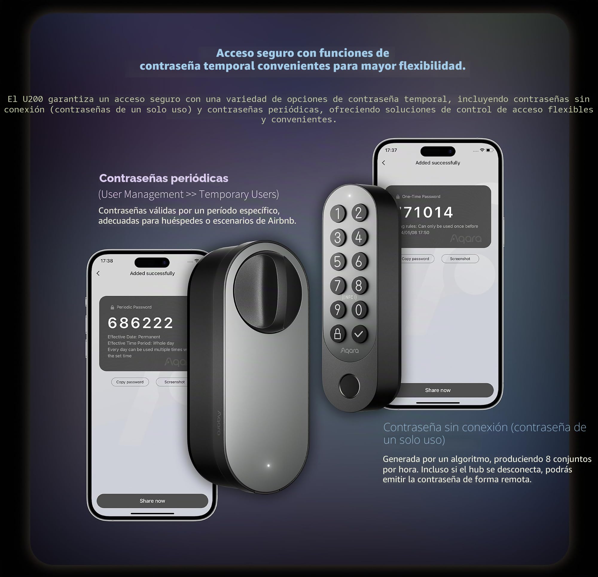 Kit Serrure connectée et Clavier AQara Smart Lock U200 Argent