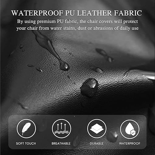 Miniatura 4 de SearchI Fundas impermeables para banco de comedor, lavables, antipolvo, de piel sintética, fundas de cojín impresas, fundas de banco de comedor para