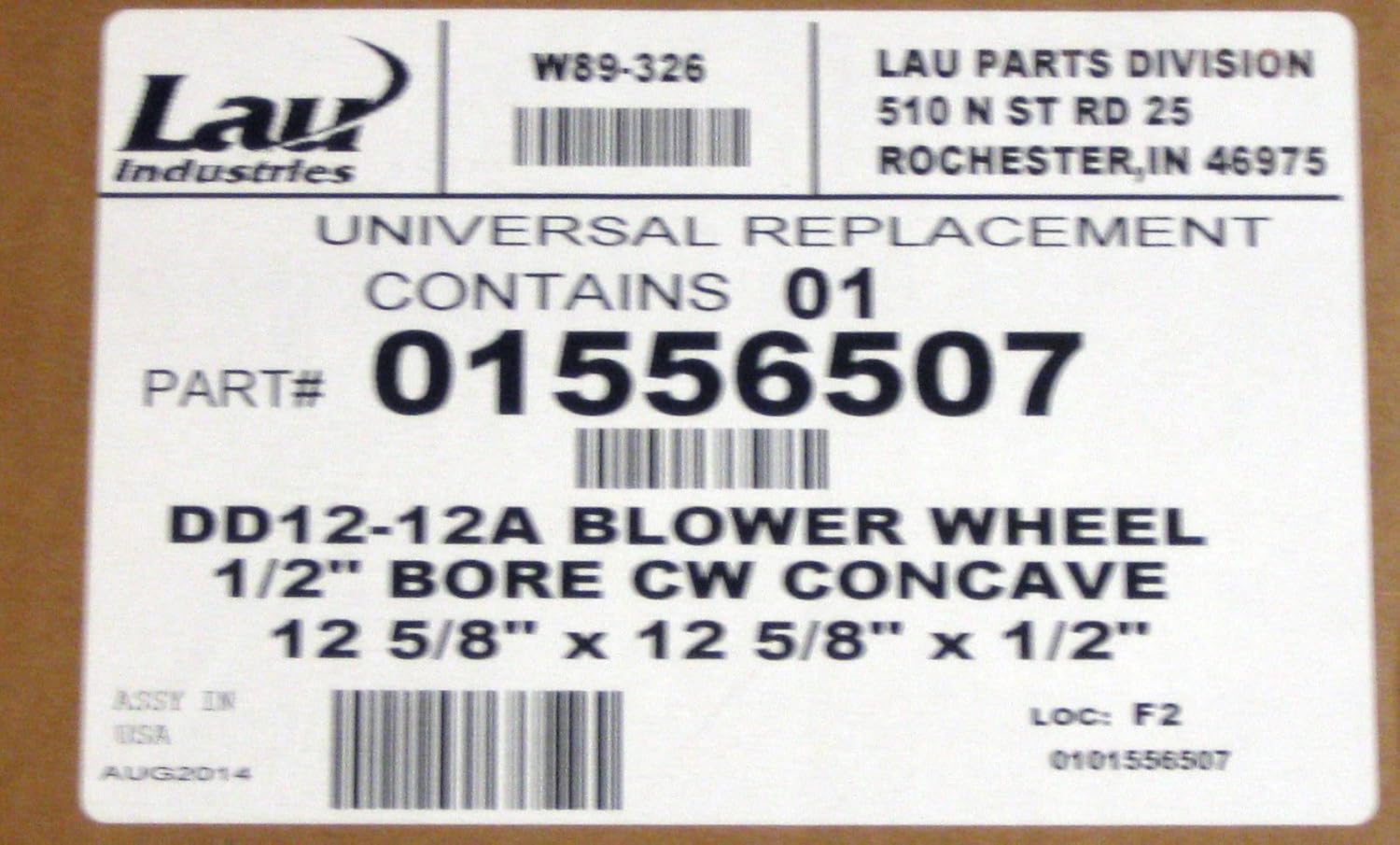 01556507 1/2 bore, CW blower wheel