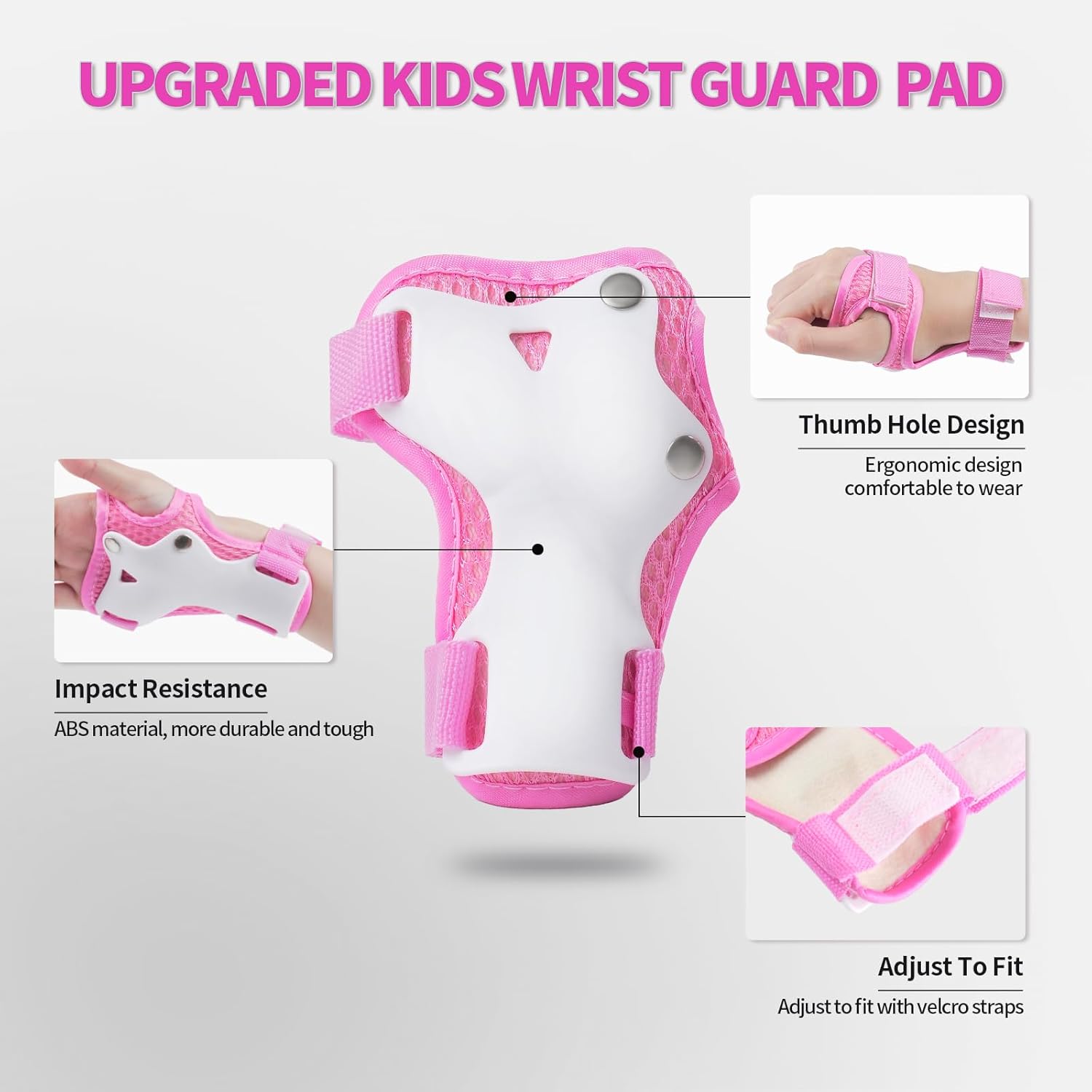 Kids Bike Helmet and Pads Set, Adjustable Toddler Helmet for Ages 2-14, CPSC Certified, with Knee Elbow Wrist Guards for Biking, Skateboarding, Skating, Scooter