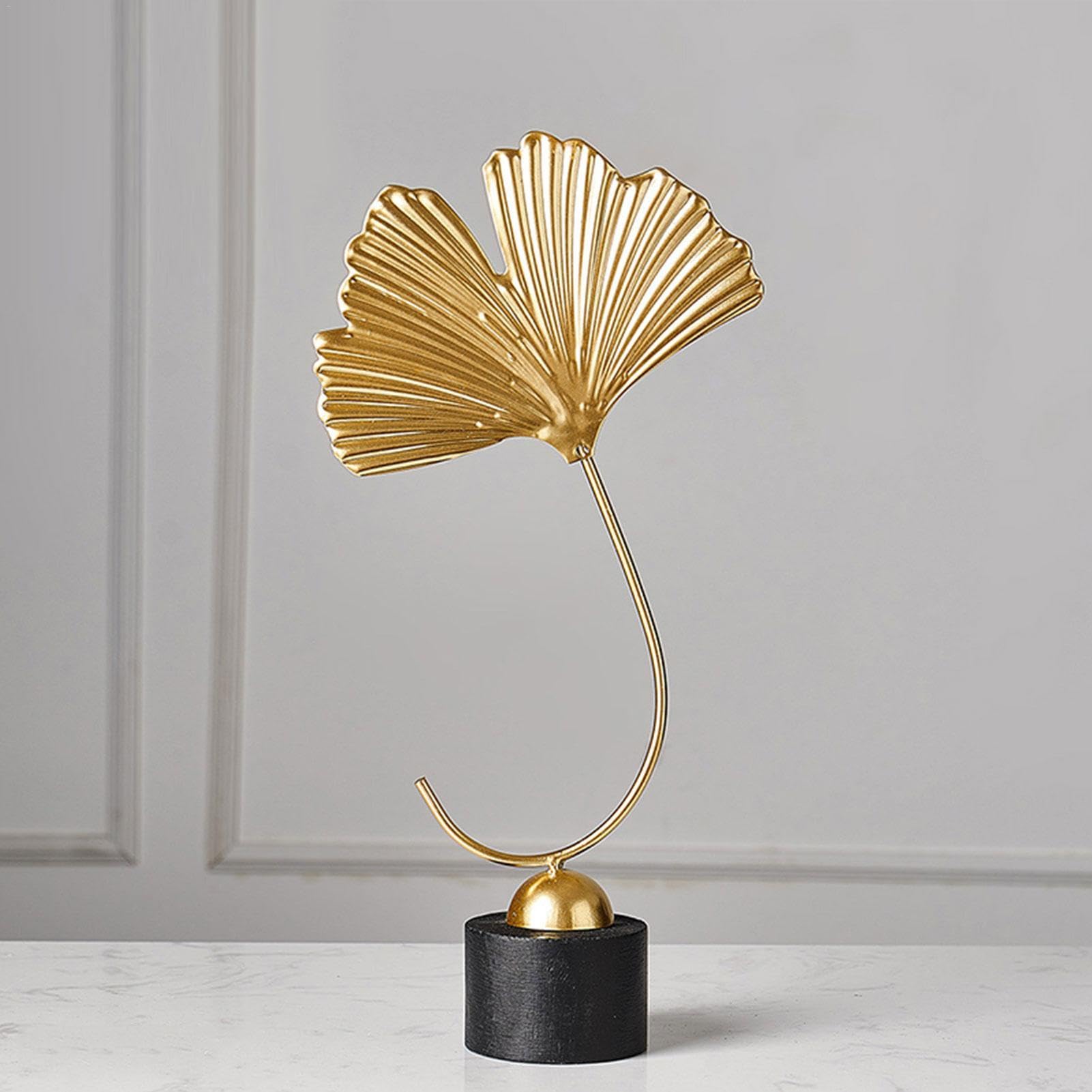 Amazon.co.jp: 金のイチョウの葉の彫刻の装飾 芸術的な金の銀杏の葉の