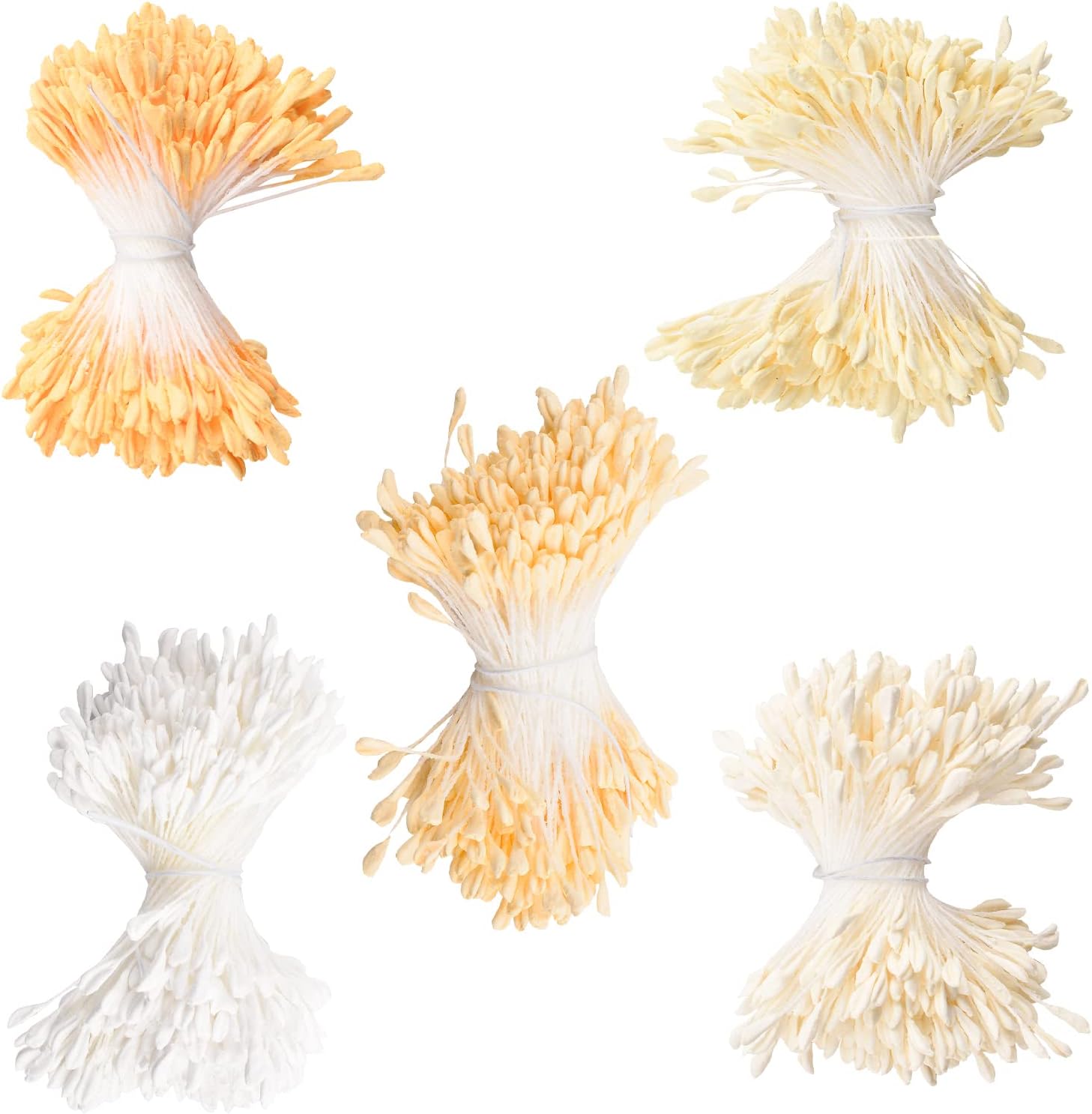1700 Pcs Stamens for Crafts, Matte Malt-Shaped Simulated Stamens for Artificial Flowers DIY Wedding Party Home Scrapbook Decoration(5 Styles)