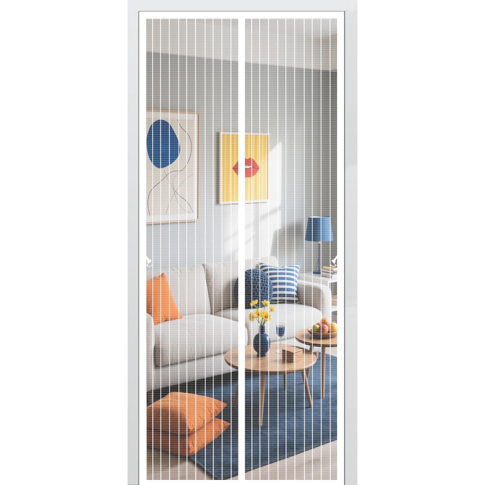Moustiquaire porte blanche 190x190 cm pour ventiler la chambre en été