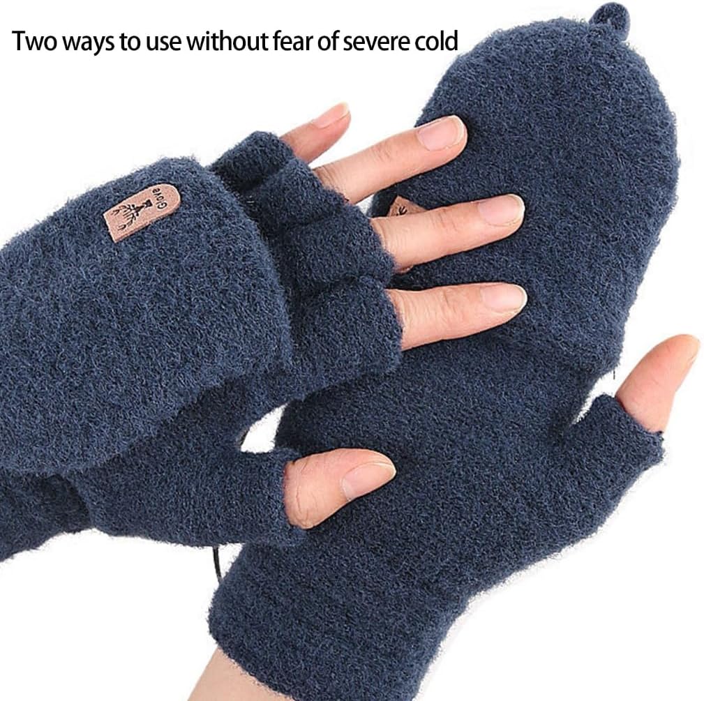USB Powered 5V Electric Heating Gloves Fingerless Mittens with Soft Fleece for Indoor Outdoor