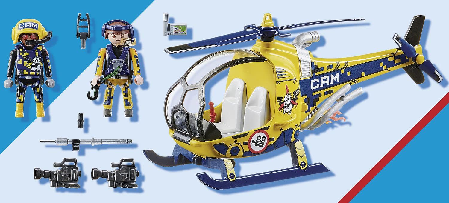 Playmobil Air Stunt Show Helicopter with Film Crew