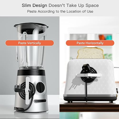 Miniatura 3 de PZOZ Paquete de 4 organizadores de cables para electrodomésticos agrupadores de cables de cocina soporte de bobinador mezclador licuadora cafetera