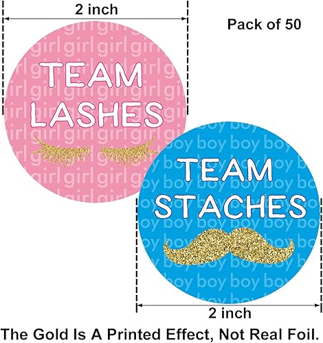Miniatura 3 de 80 calcomanías de revelación de género para invitaciones de fiesta y juegos de votación, etiquetas de equipo y chicas de equipo para fiestas de