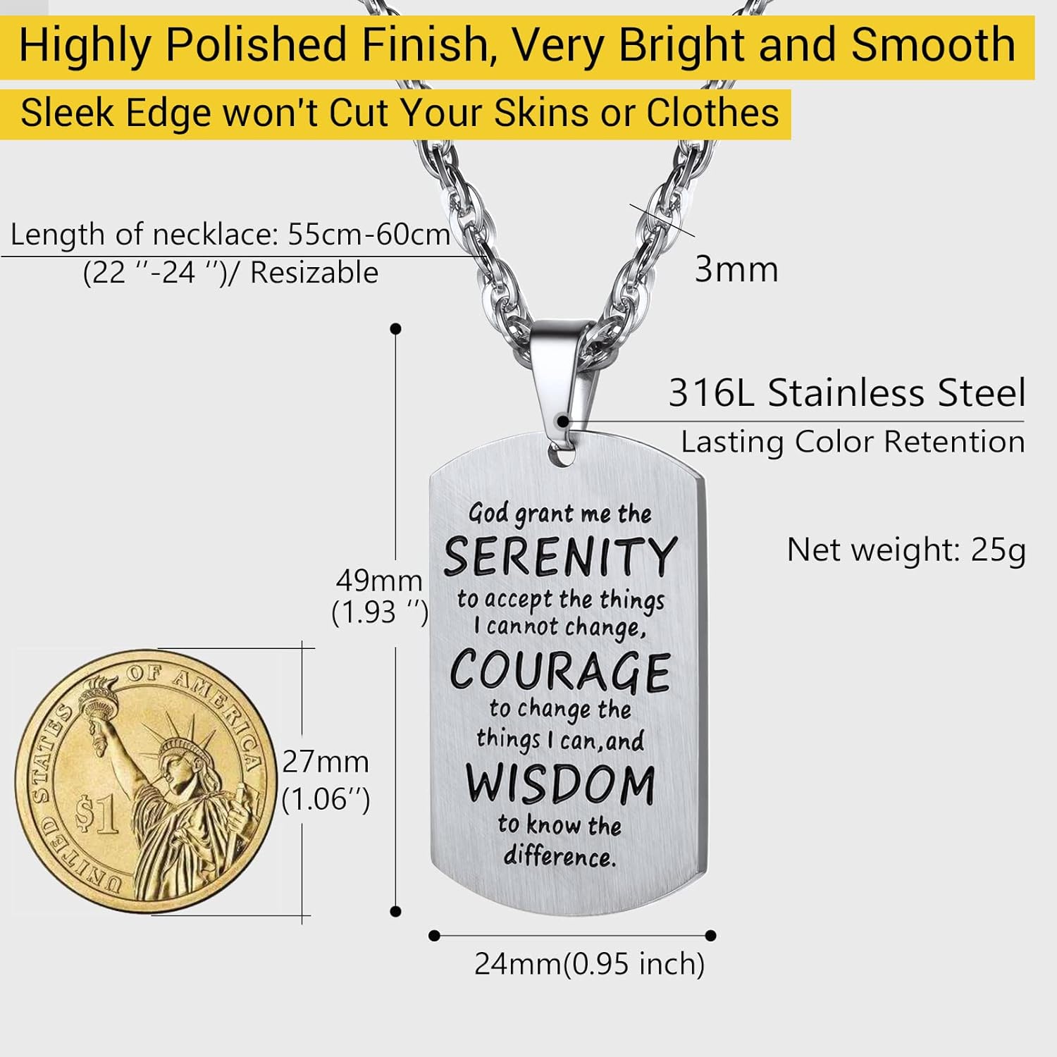 PROSTEEL Cross Necklace for Men Women, 316L Stainless Steel Dog Tag Cross/Dog Tags Military, Jesus Crucifix, Snake Cross, Black/Gold/Silver/Rose Gold/Blue Tone Cross Pendant, Come with Box - Image 5