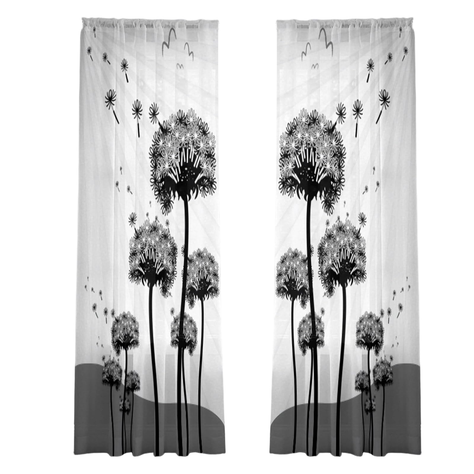 Elnwnnkc Pattern Window Curtain Polyester Sheer Panel with Rod Pocket for Living Room Bedroom Sheer Privacy Window Screen