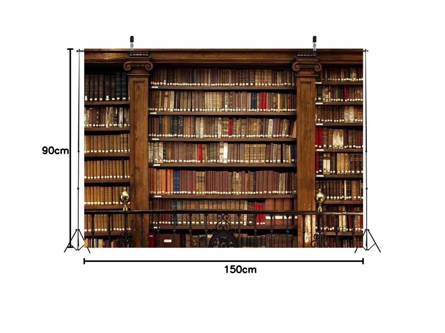 YongFoto 3x2m Vinile sfondo Fotografico Antique Interno della biblioteca in legno Libreria Scaffale Le scale sfondo per studio Fotografico fondali fotografici festa fondale foto professionale