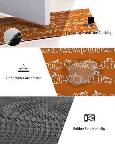 Miniatura 8 de Tapete de baño de calabazas de Acción de Gracias para bañera, antideslizante, de secado rápido y absorbente, tierra de diatomeas, cocina, ducha,