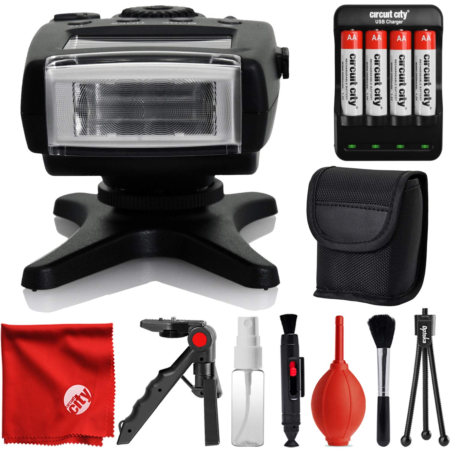 Opteka IF-500S TTL Dedicated Compact Flash w/LCD Display + Case for Sony NEX 3, NEX 3N, NEX 5, NEX 5
