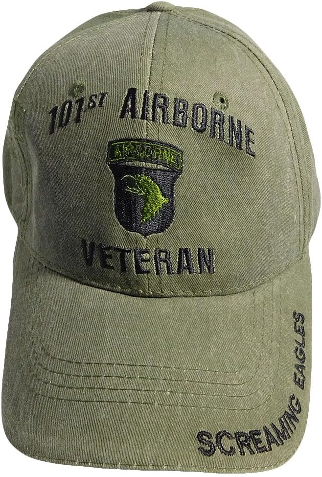 Trade Winds 101st Airborne Veteran Screaming Eagles Olive OD Cotton Adjustable Embroidered Cap Hat - Image 2