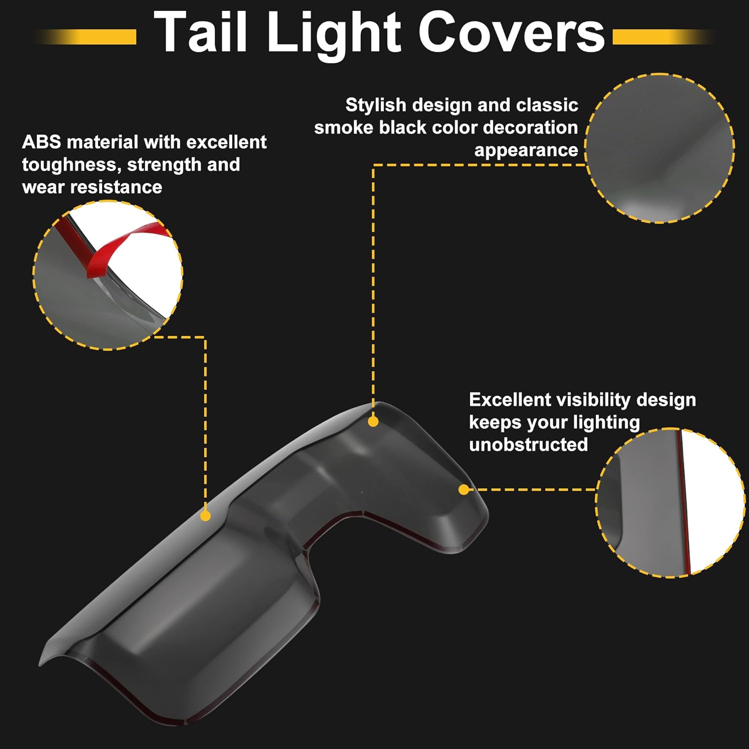 ACROPIX Tail Light Cover Trim for Chevrolet Silverado 2019-2025 Tail Light Cover Decals for Chevrolet Tail Light Guard Smoked Black