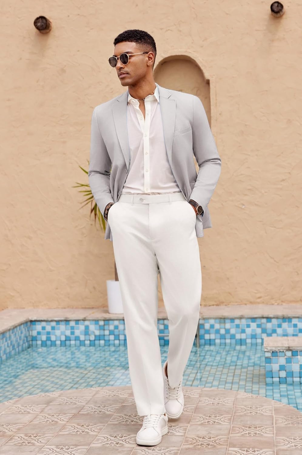 COOFANDY Mens Casual Sport Coat Lightweight Two Button Blazer Slim Fit Business Jackets - Image 3