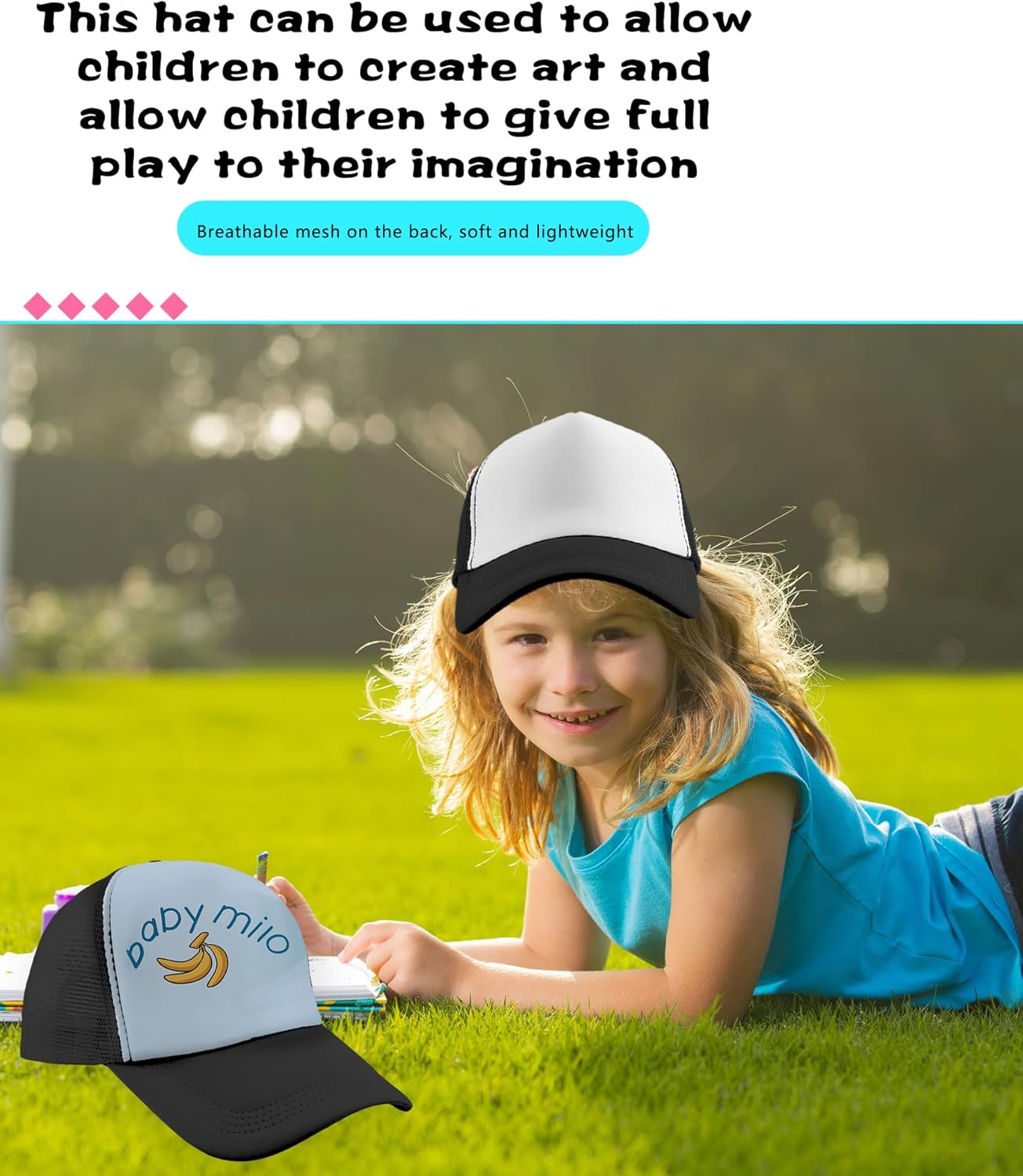 15 Pack Kids DIY Trucker Hats Bulk Summer Mesh Baseball Cap Blank Sublimation Trucker Cap for Child Summer - Image 4